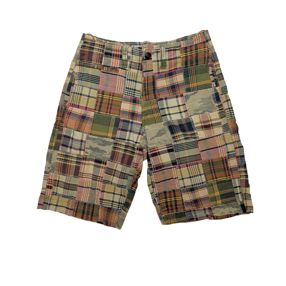 Vintage Y2K American Eagle Patchwork Plaid 11" Shorts Men's 28 Skater Punk